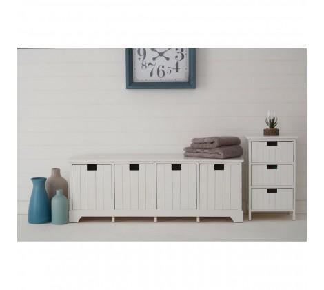 New England White 3 Drawer Chest - Modern Home Interiors