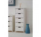 New England White 5 Drawer Tall Chest - Modern Home Interiors