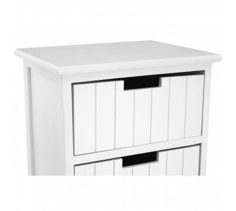 New England White 5 Drawer Tall Chest - Modern Home Interiors