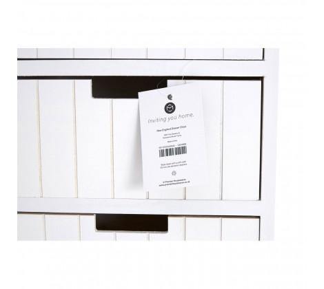 New England White 5 Drawer Tall Chest - Modern Home Interiors