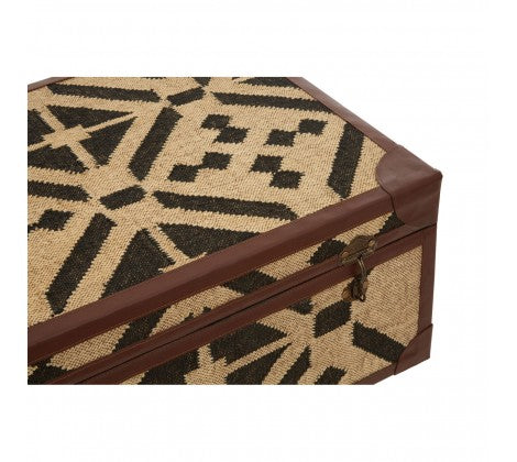 Aztec Brown Coffee Table Storage Trunk - Modern Home Interiors