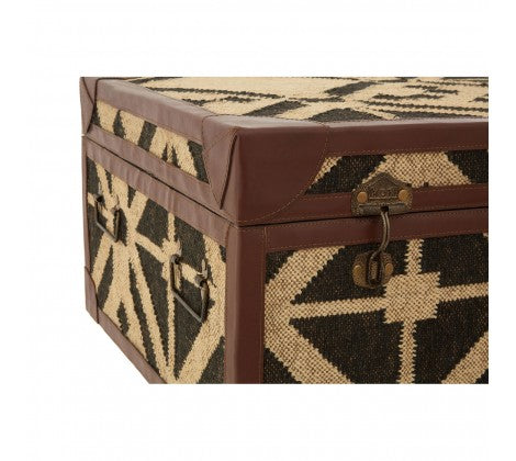 Aztec Brown Coffee Table Storage Trunk - Modern Home Interiors