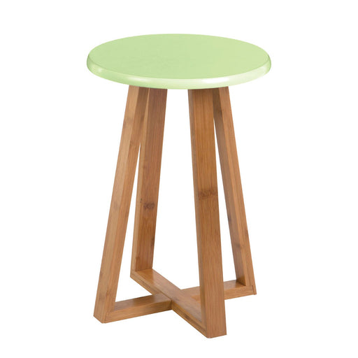 Viborg Green Bamboo Round Stool - Modern Home Interiors