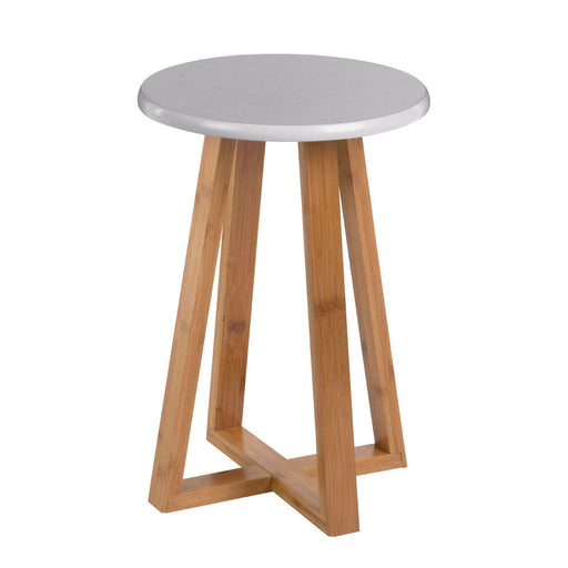 Viborg Grey Bamboo Round Stool - Modern Home Interiors