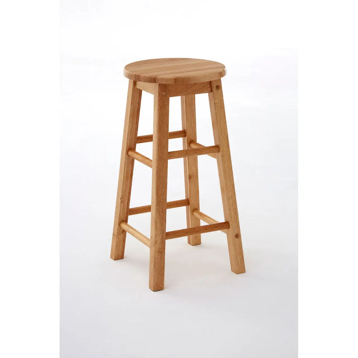 Natural Hevea Wood Rubberwood Bar Stool