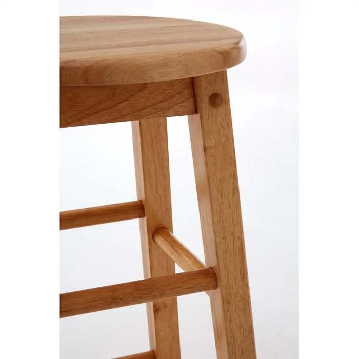 Natural Hevea Wood Rubberwood Bar Stool