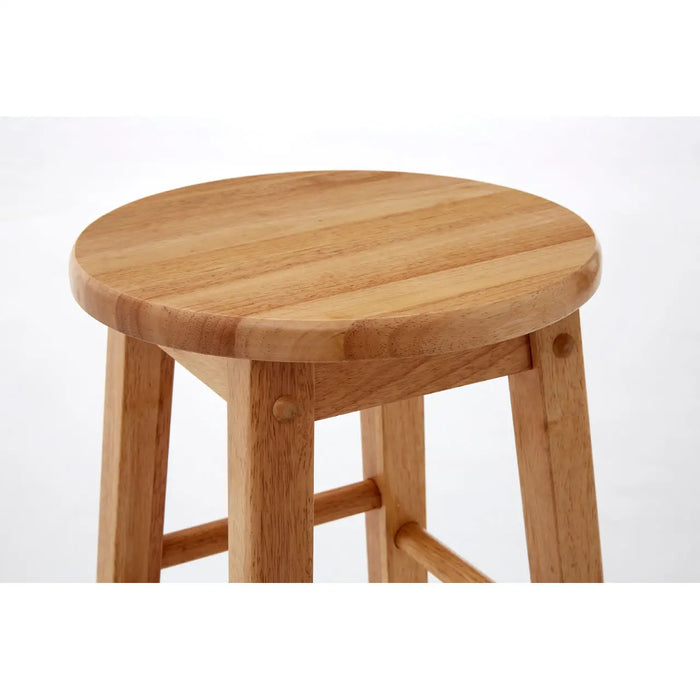 Natural Hevea Wood Rubberwood Bar Stool