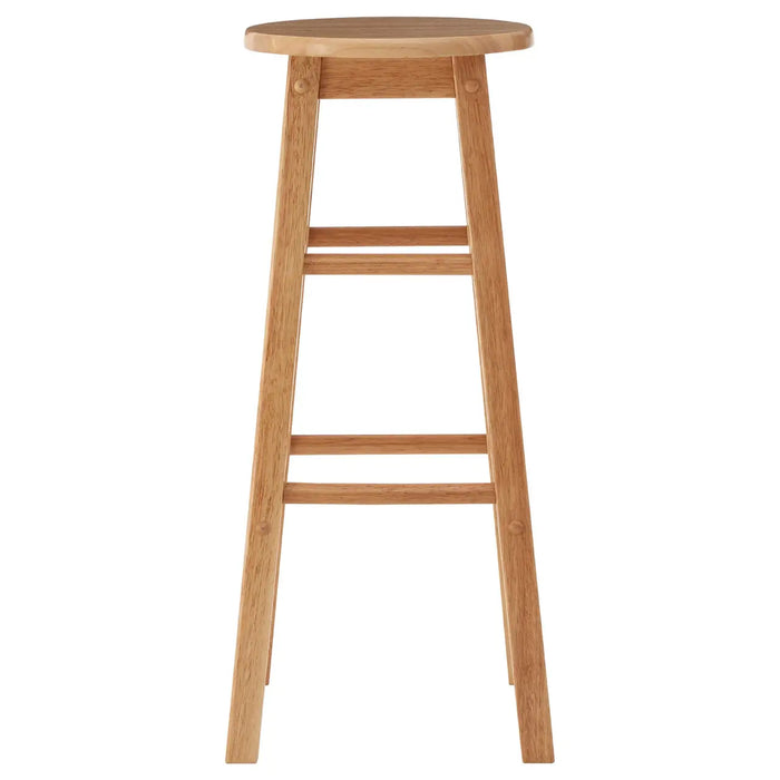 Natural Hevea Wood Rubberwood Tall Bar Stool