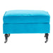 Plush Cotton Velvet Footstool - Teal - Modern Home Interiors