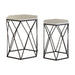 Arcana White Marble / Black Steel Side Tables - Modern Home Interiors