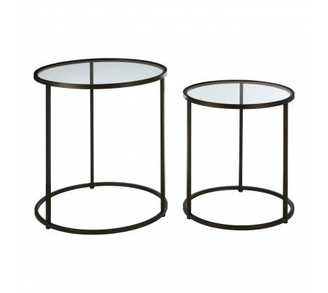 Trinity Glass Set of 2 Side Tables - Modern Home Interiors