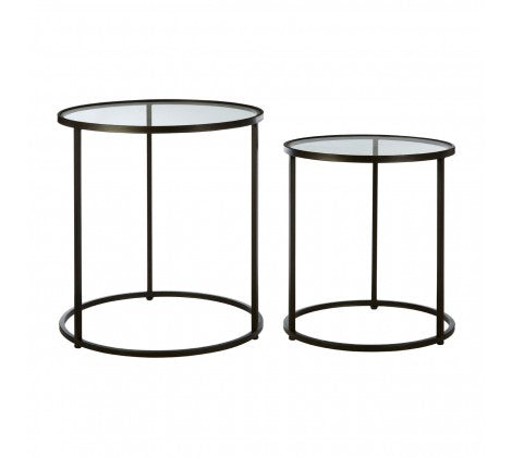 Trinity Glass Set of 2 Side Tables - Modern Home Interiors