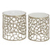 Templar Nickel/ Marble Side Tables - Modern Home Interiors