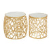 Templar Gold Finish / Marble Side Tables - Modern Home Interiors