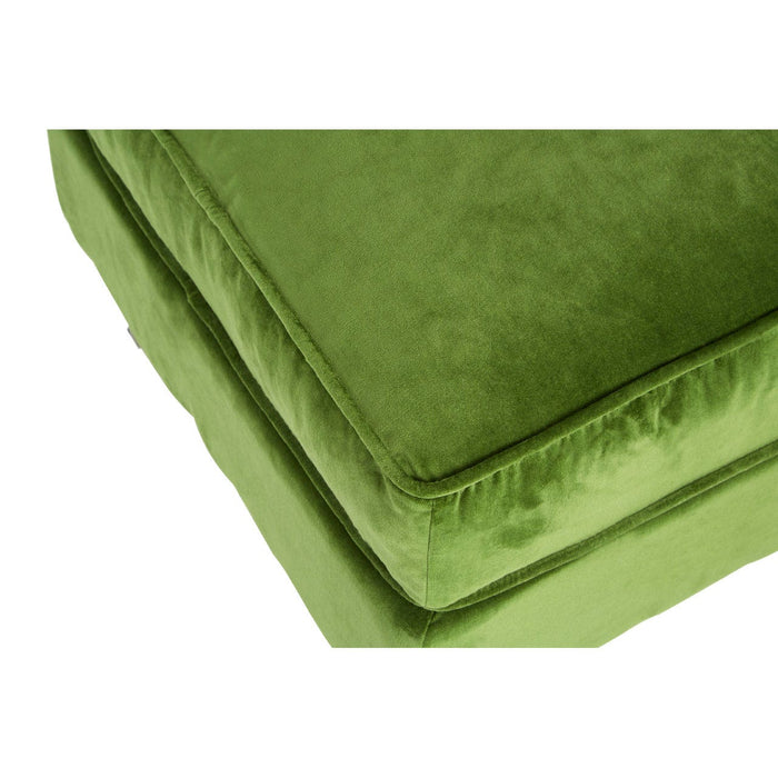 Plush Velvet Footstool - Green - Modern Home Interiors