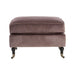 Medan Grey Plush Velvet Footstool with Wheels - Modern Home Interiors