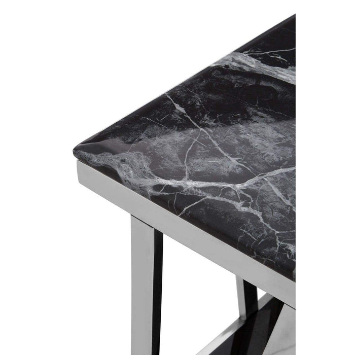 Ackley Side Table with Black Marble Top - Modern Home Interiors