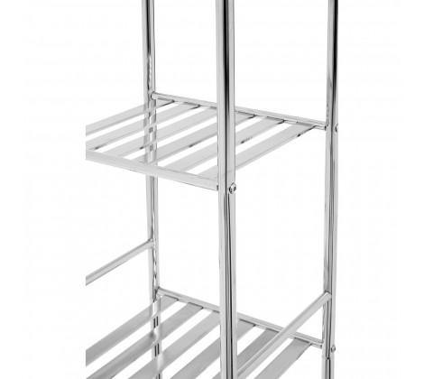 5 Tier Chrome Shelf Unit With Basket - Modern Home Interiors