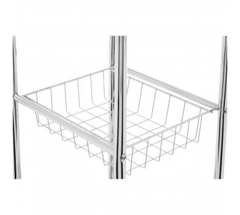 5 Tier Chrome Shelf Unit With Basket - Modern Home Interiors