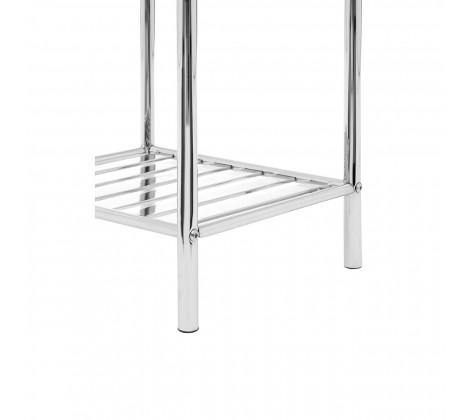 5 Tier Chrome Shelf Unit With Basket - Modern Home Interiors