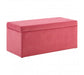 Mia Kids Ottoman Velvet Pink Storage Box - Modern Home Interiors