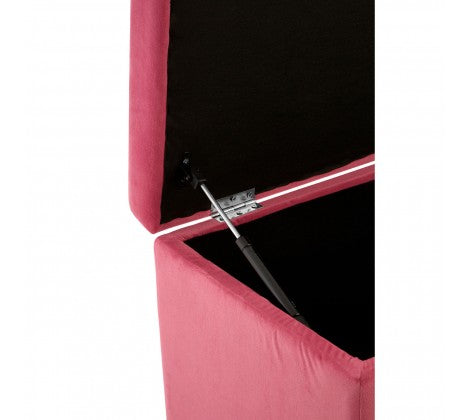 Mia Kids Ottoman Velvet Pink Storage Box - Modern Home Interiors