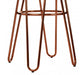 District Rose Gold & Elm Wood Hairpin Stool - Modern Home Interiors