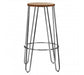 District Elm Wood & Chrome Bar Stool - Modern Home Interiors