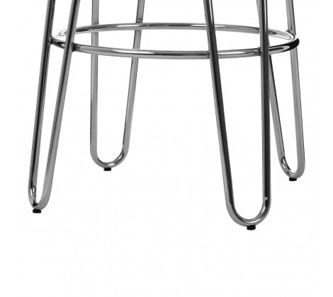 District Elm Wood & Chrome Bar Stool - Modern Home Interiors