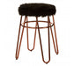 District Black Faux Fur & Rose Gold Bar Stool - Modern Home Interiors