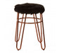 District Black Faux Fur & Rose Gold Bar Stool - Modern Home Interiors