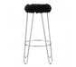 District Black Faux Fur Bar Stool - Modern Home Interiors