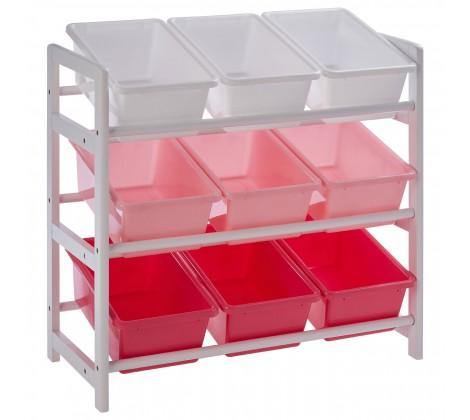 3 Tier White/Pink Kids Storage Unit - Modern Home Interiors