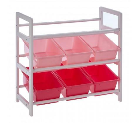 3 Tier White/Pink Kids Storage Unit - Modern Home Interiors