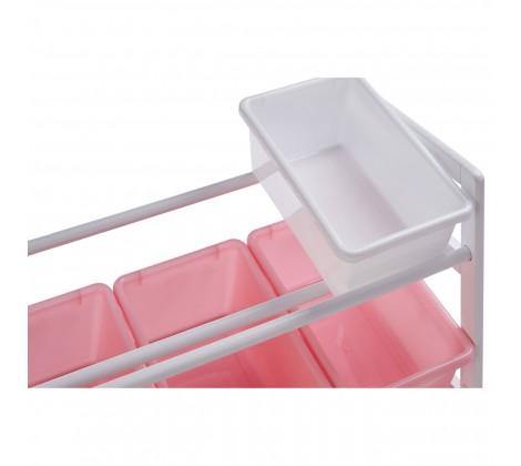 3 Tier White/Pink Kids Storage Unit - Modern Home Interiors