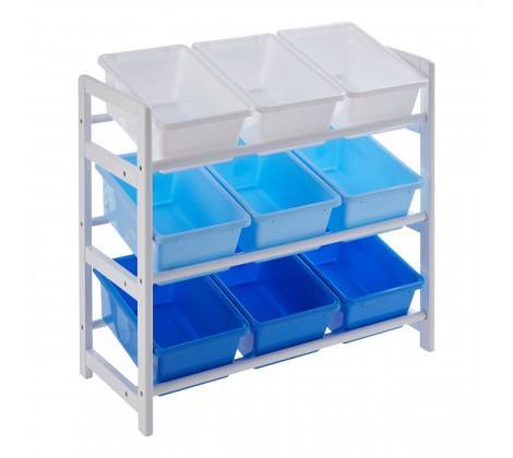 3 Tier White/Blue Kids Storage Unit - Modern Home Interiors