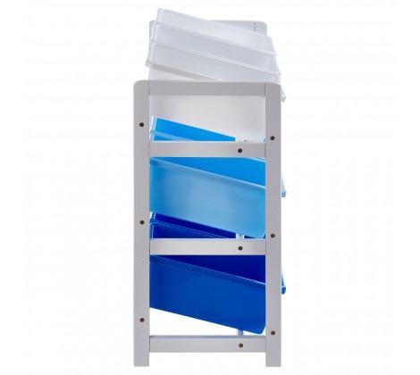 3 Tier White/Blue Kids Storage Unit - Modern Home Interiors