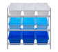 3 Tier White/Blue Kids Storage Unit - Modern Home Interiors