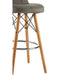 Grey Soft Faux Leather Effect Bar Stool with Beechwood and Chrome Legs - Modern Home Interiors