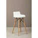 Quilted White Soft Faux Leather Effect Bar Stool with Beechwood and Chrome Legs - Modern Home Interiors