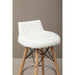 Quilted White Soft Faux Leather Effect Bar Stool with Beechwood and Chrome Legs - Modern Home Interiors