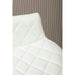 Quilted White Soft Faux Leather Effect Bar Stool with Beechwood and Chrome Legs - Modern Home Interiors