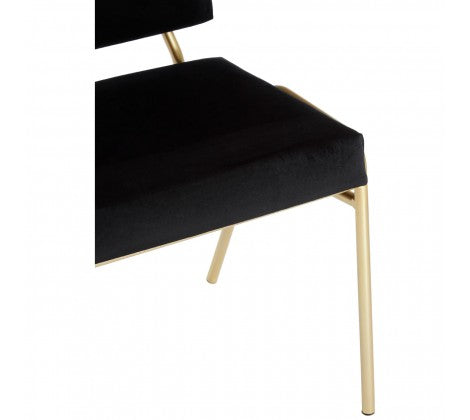 Lexa Black Velvet Chair - Modern Home Interiors