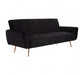 Hayton Black Velvet Sofa Bed - Modern Home Interiors