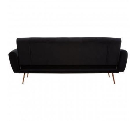 Hayton Black Velvet Sofa Bed - Modern Home Interiors