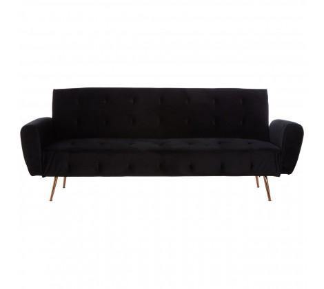 Hayton Black Velvet Sofa Bed - Modern Home Interiors