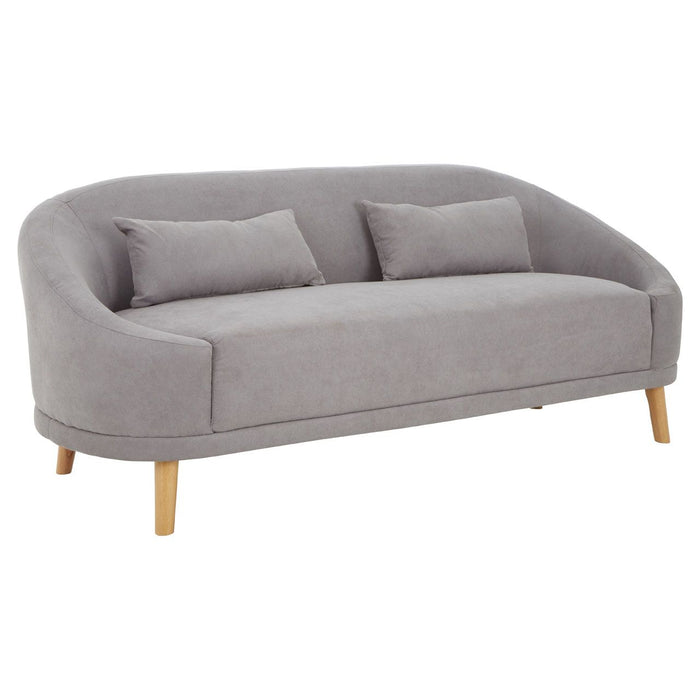 3 Seater Linen Sofa with Eucalyptus Wood Feet