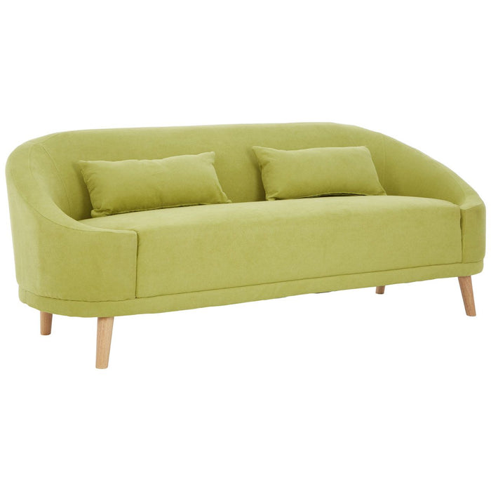 3 Seater Linen Sofa with Eucalyptus Wood Feet