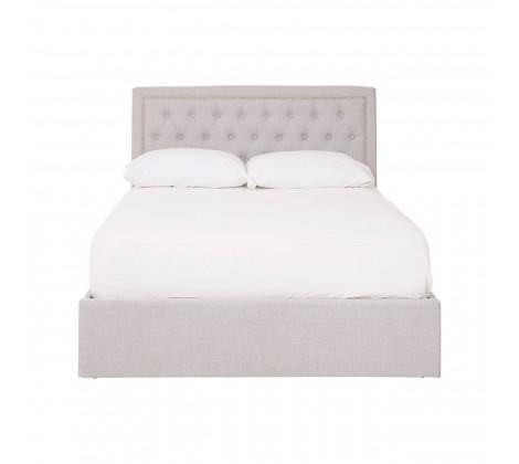 Hannah Light Grey Velvet Upholstered Ottoman Bed Frame - Modern Home Interiors