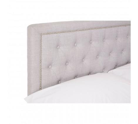 Hannah Light Grey Velvet Upholstered Ottoman Bed Frame - Modern Home Interiors